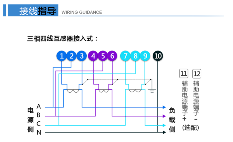 杭州炬華DTSD1296三相四線多功能電能表加了互感器怎么接線？
